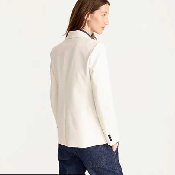 J. Crew Parke Blazer Bi-Stretch Cotton H5513 Ivory 0 - Picture 2 of 6